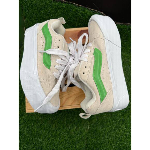 Vans -Old Skool-Platform Sneakers-Beige/White/Green-Size 6.5W - Picture 8 of 10